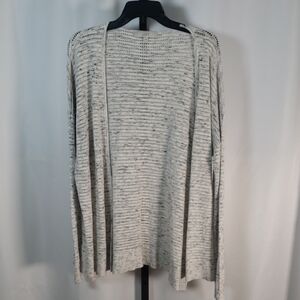 LOFT Gray Marled Loose Knit Open-Front Cardigan - SZ L‎